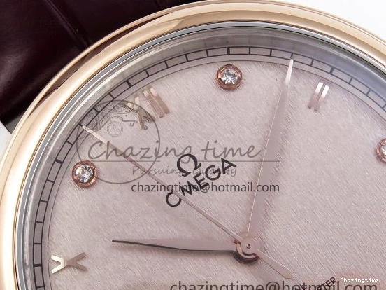 0223 Minimalist De Ville Power Reserve RG MKF 1:1 Best Edition RG Textured Dial on Brown Leather Strap A 7749